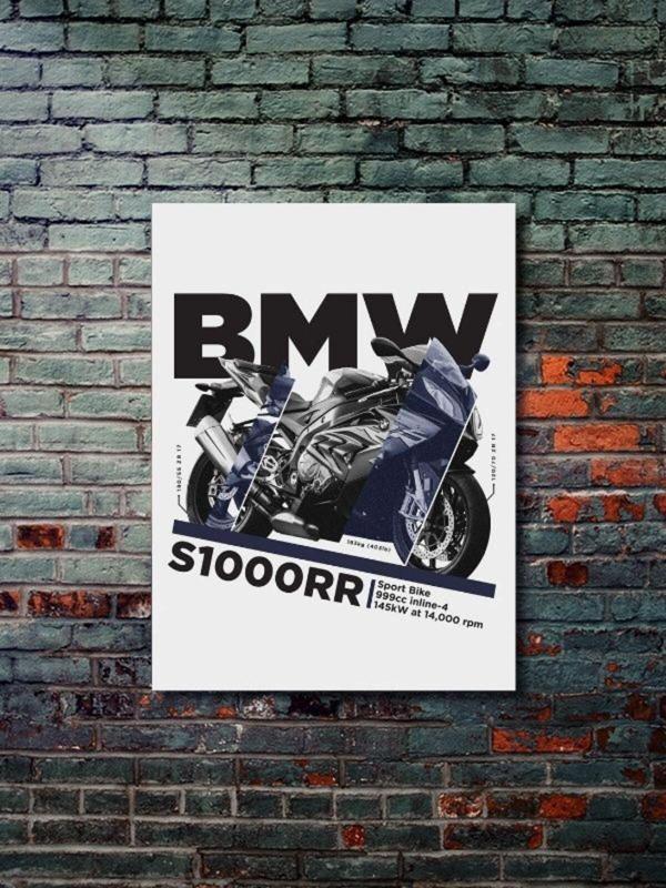 Znc S1000Rr - Bmw - Eşsiz Tasarım Motosiklet Posterleri, Özel Tasarım Kağıt Poster - Image 1