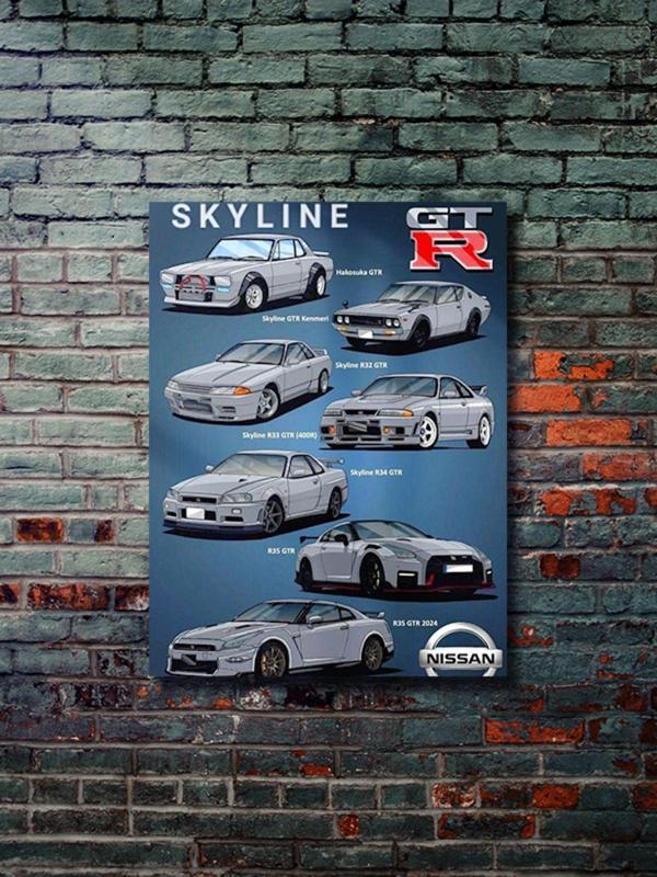 Znc Nissan Skyline Series, Eşsiz Tasarım Otomobil Posterleri, Özel Tasarım Kağıt Poster - Image 1