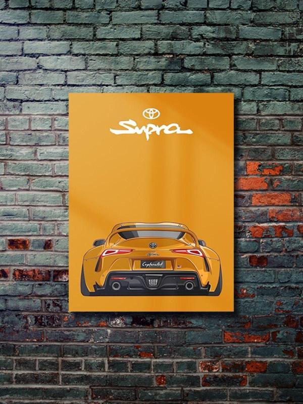 Znc Toyota Supra, Eşsiz Tasarım Otomobil Posterleri, Özel Tasarım Kağıt Poster - Image 1