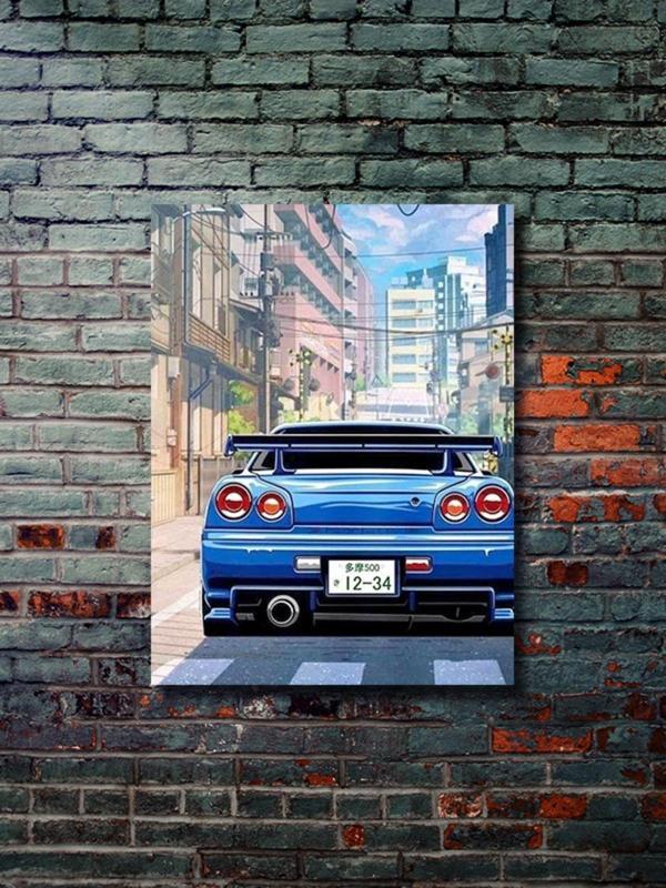 Znc Nissan Skyline Gtr34, Eşsiz Tasarım Otomobil Posterleri, Özel Tasarım Kağıt Poster - Image 1