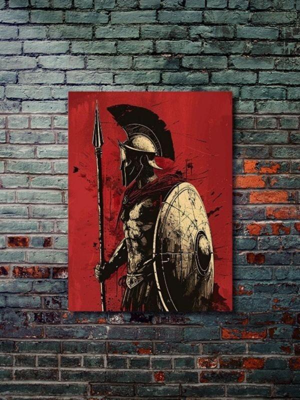 Znc Spartan - Eşsiz Tasarım Yunan Tanrıları, Mitoloji, Karakter Posterleri, Özel Tasarım Kağıt Poster, - Image 1