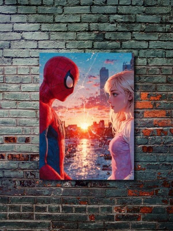 Znc Spiderman & Spider Gwen - Marvel - Film & Dizi Posterleri, Özel Tasarım Kağıt Poster, Duvar Sanatı - Image 1