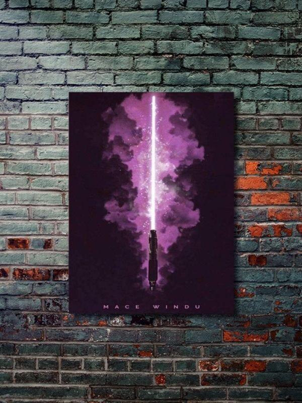Znc Mace Windu, Starwars Işın Kılıcı Koleksiyon, Film Ve Karakter Özel Tasarım Poster Serisi - Image 1