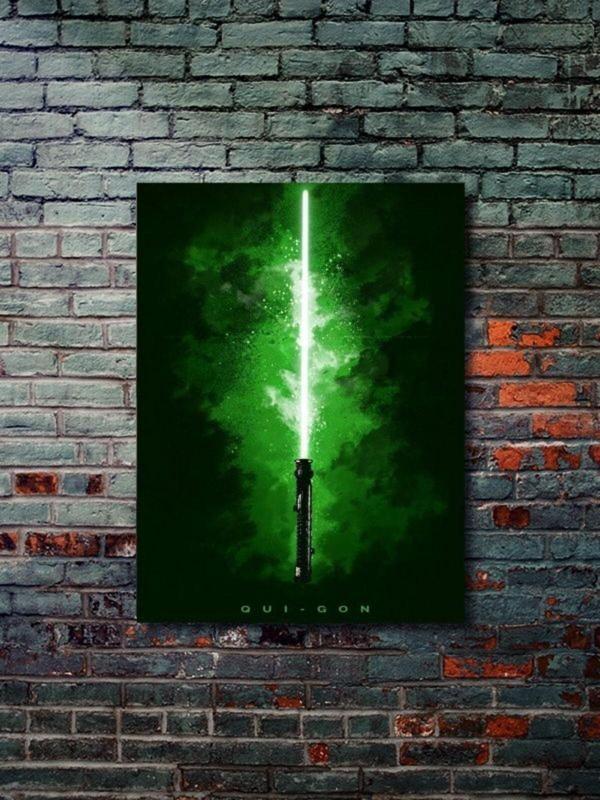 Znc Qui-Gon, Starwars Işın Kılıcı Koleksiyon, Film Ve Karakter Özel Tasarım Poster Serisi - Image 1