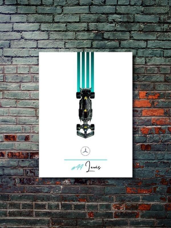 Znc Lewis H. - Formula -1 - Eşsiz Tasarım Otomobil Posterleri, Özel Tasarım Kağıt Poster - Image 1