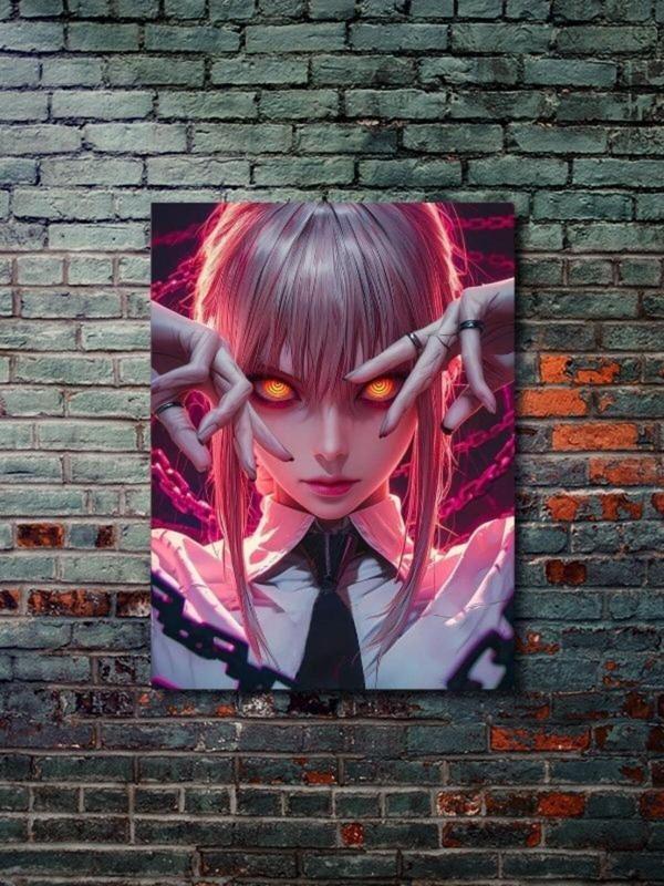 Znc Makima - Chainsaw Man, Anime - Manga Serisi, Özel Tasarım Kağıt Poster, Duvar Sanatı - Image 1