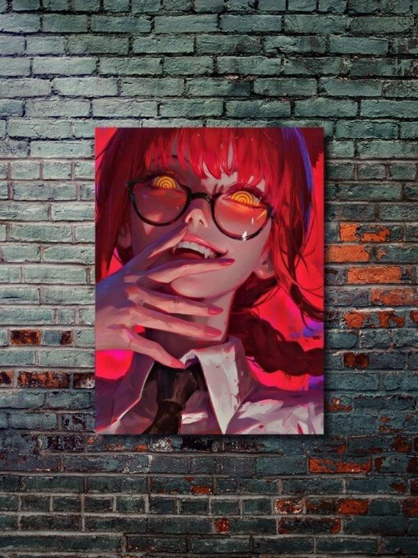 Znc Makima - Chainsaw Man, Anime - Manga Serisi, Özel Tasarım Kağıt Poster, Duvar Sanatı - Image 1