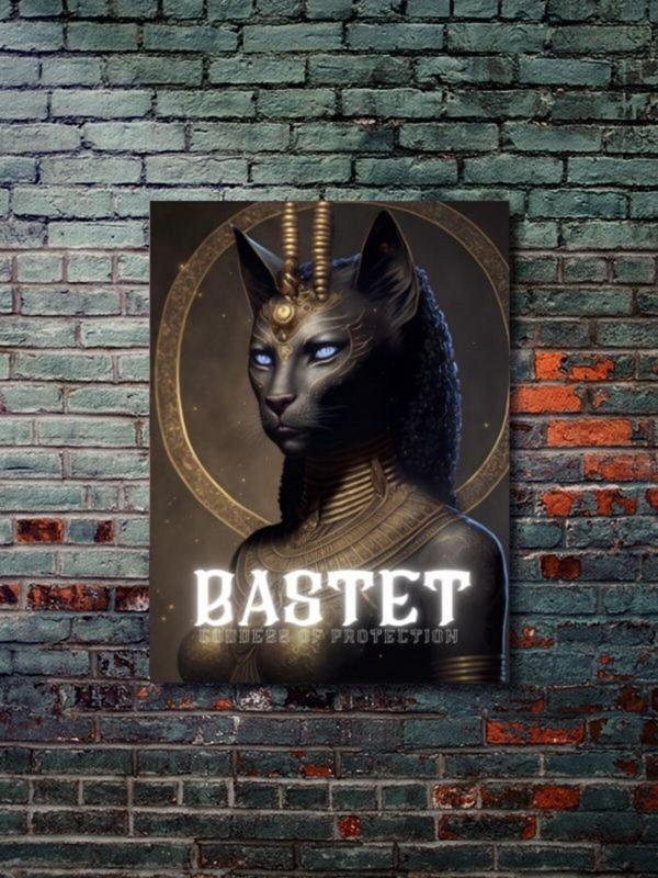 Znc Bastet - Eşsiz Tasarım Mısır Tanrıları, Mitoloji, Karakter Posterleri, Özel Tasarım Kağıt Poster, - Image 1