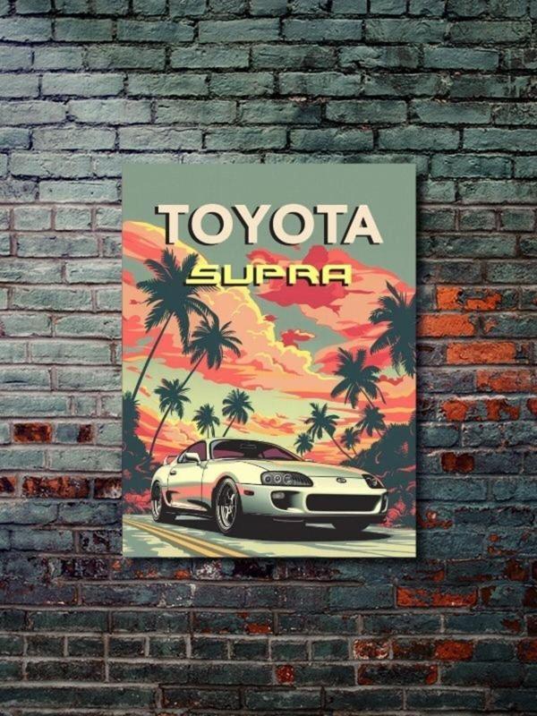 Znc Toyota Supra, Eşsiz Tasarım Otomobil Posterleri, Özel Tasarım Kağıt Poster - Image 1