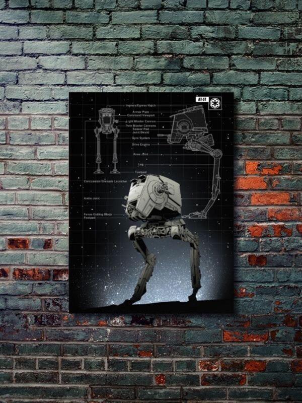 Znc At-St - Star Wars - Gemi Şemaları - Film & Dizi Posterleri, Özel Tasarım Kağıt Poster - Image 1