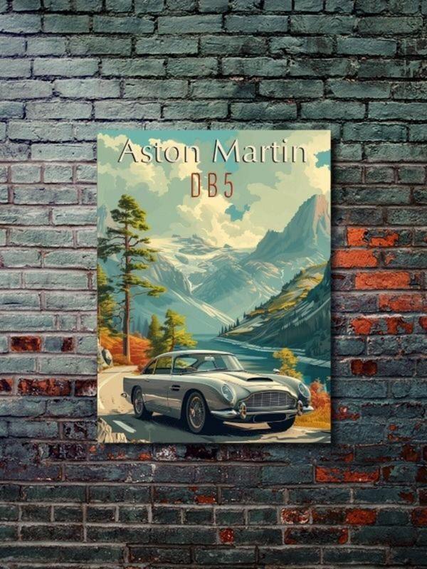 Znc Aston Martin Db5, Eşsiz Tasarım Otomobil Posterleri, Özel Tasarım Kağıt Poster - Image 1