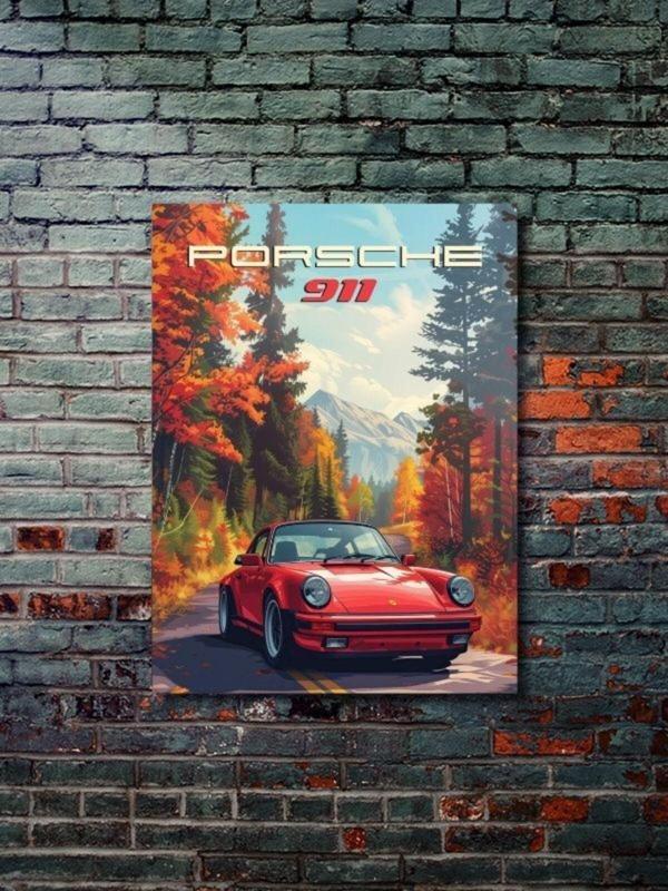 Znc Porsche 911, Eşsiz Tasarım Otomobil Posterleri, Özel Tasarım Kağıt Poster - Image 1