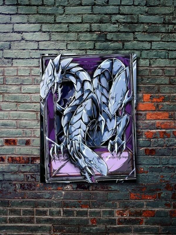 Znc Mavi Gözlü Beyaz Ejder - Yugioh - Anime & Manga Posterleri, Özel Tasarım Kağıt Poster - Image 1
