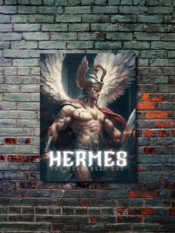 Znc Hermes - Eşsiz Tasarım Yunan Tanrıları, Mitoloji, Karakter Posterleri, Özel Tasarım Kağıt Poster, - Image 1