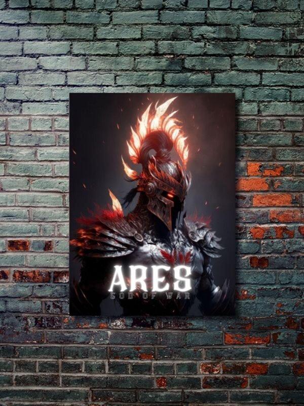 Znc Ares - Eşsiz Tasarım Yunan Tanrıları, Mitoloji, Karakter Posterleri, Özel Tasarım Kağıt Poster, - Image 1