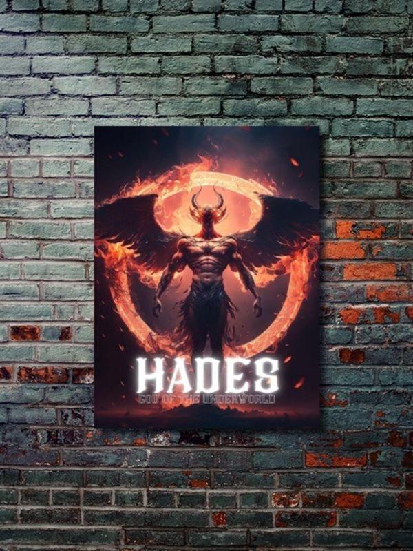 Znc Hades - Eşsiz Tasarım Yunan Tanrıları, Mitoloji, Karakter Posterleri, Özel Tasarım Kağıt Poster, - Image 1