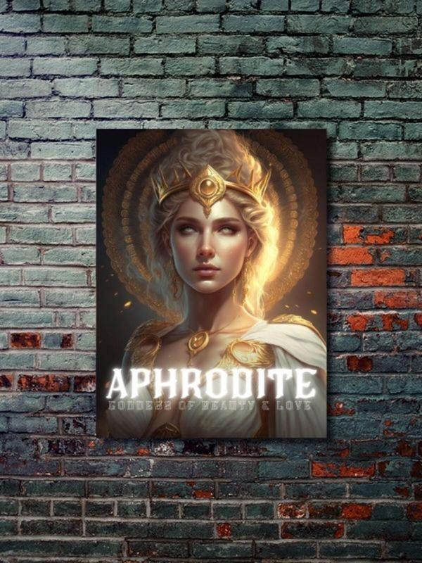 Znc Aphrodite - Eşsiz Tasarım Yunan Tanrıları, Mitoloji, Karakter Posterleri, Özel Tasarım Kağıt Poster, - Image 1