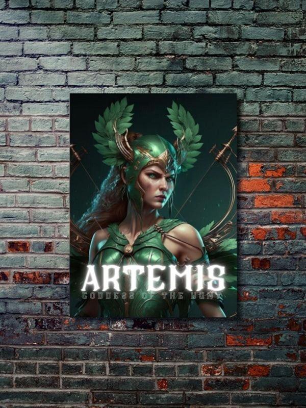 Znc Artemis - Eşsiz Tasarım Yunan Tanrıları, Mitoloji, Karakter Posterleri, Özel Tasarım Kağıt Poster, - Image 1