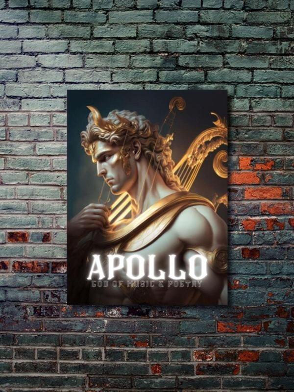 Znc Apollo - Eşsiz Tasarım Yunan Tanrıları, Mitoloji, Karakter Posterleri, Özel Tasarım Kağıt Poster, - Image 1