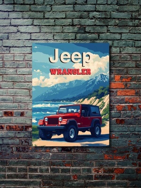 Znc Jeep Wrangler, Eşsiz Tasarım Otomobil Posterleri, Özel Tasarım Kağıt Poster - Image 1