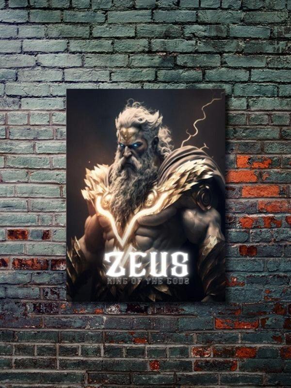 Znc Zeus - Eşsiz Tasarım Yunan Tanrıları, Mitoloji, Karakter Posterleri, Özel Tasarım Kağıt Poster, - Image 1