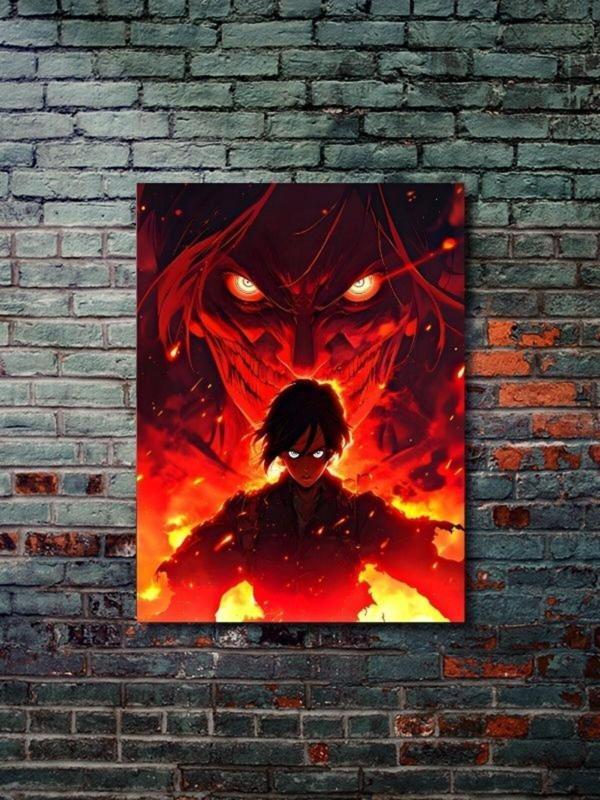 Znc Eren Jaegerr - Attack On Titan, Anime - Manga Serisi, Özel Tasarım Kağıt Poster, Duvar Sanatı - Image 1