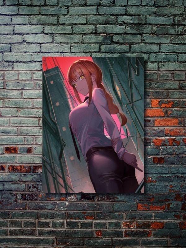 Znc Makima - Chainsaw Man, Anime - Manga Serisi, Özel Tasarım Kağıt Poster, Duvar Sanatı - Image 1