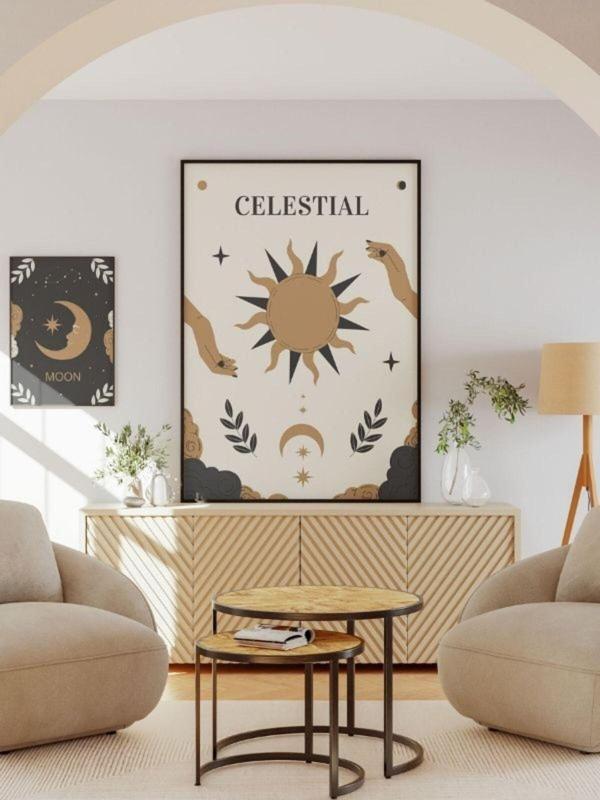 Znc Bohem Minimalist Tasarım, Boho Sanatı Posterleri, Özel Tasarım Kağıt Poster - Image 1