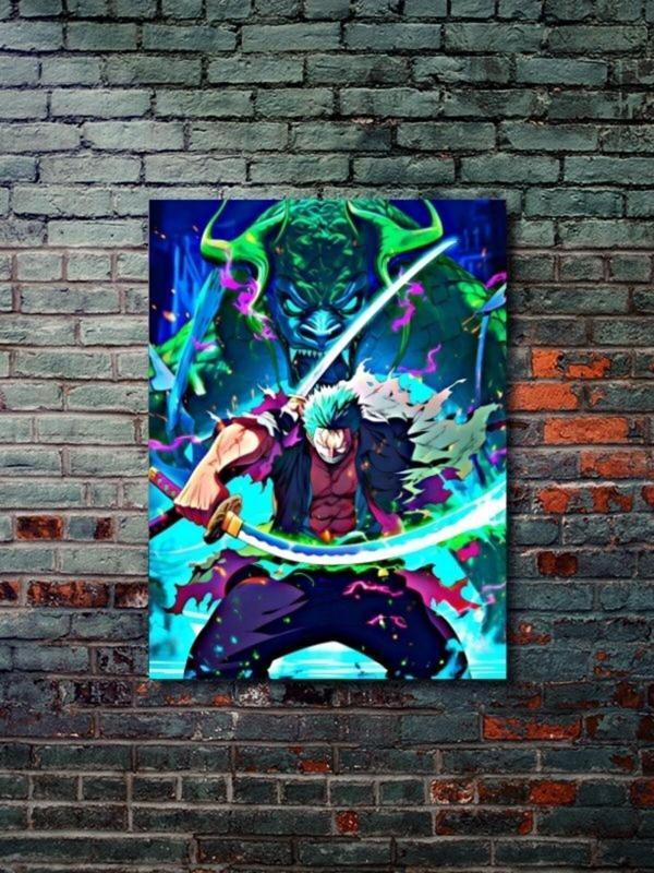 Znc Zoro - One Piece, Özel Tasarım Kağıt Poster, Duvar Sanatı - Image 1