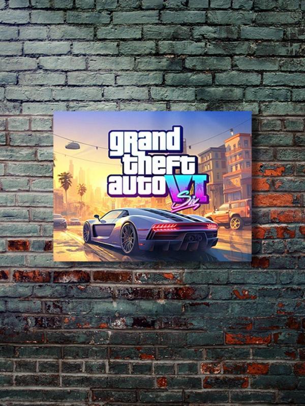 Znc Gta 6 (Vı) - Gaming Posterleri, Özel Tasarım Kağıt Poster, Duvar Sanatı - Image 1