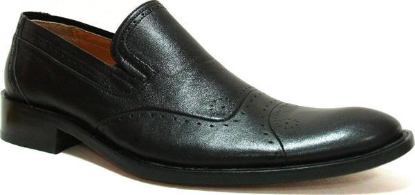 Fastway Siyah Bağcıksız Kösele Erkek Ayakkabı - Image 1