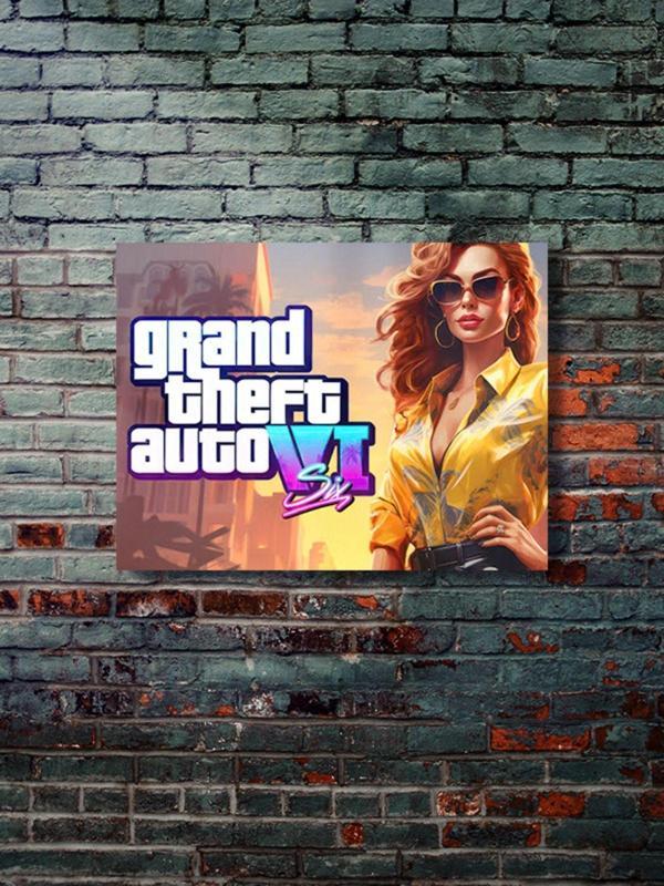 Znc Gta 6 (Vı) - Gaming Posterleri, Özel Tasarım Kağıt Poster, Duvar Sanatı - Image 1