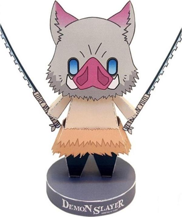 Znc Inosuke Hashibira - Demon Slayer - Kesime Hazır Kağıt Maket, Çocuklar Ve Yetişkinler İçin Uygun - Image 1