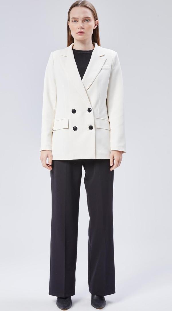 Kadın Regular Astarlı Dokuma Ceket - Image 1