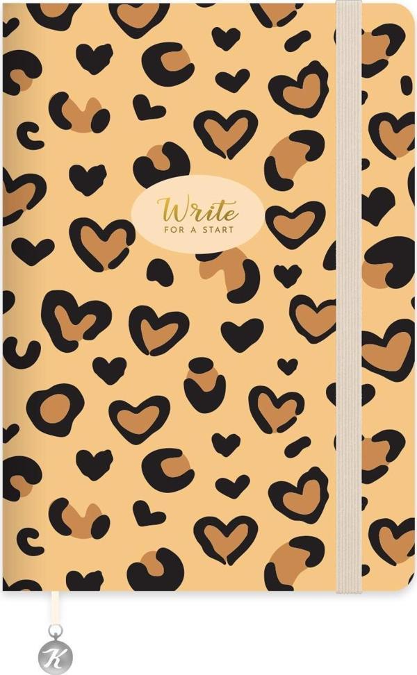 Çizgili Esnek Kapak Write For A Start Defter 14 x 20 CM - Leopar - Image 1