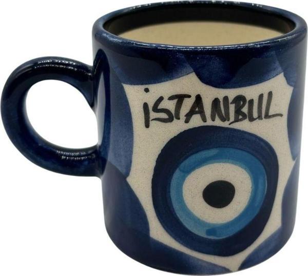 Mevlana Bazaar Özel Kabartma Küçük Nazar Kupa Mavi - Image 1
