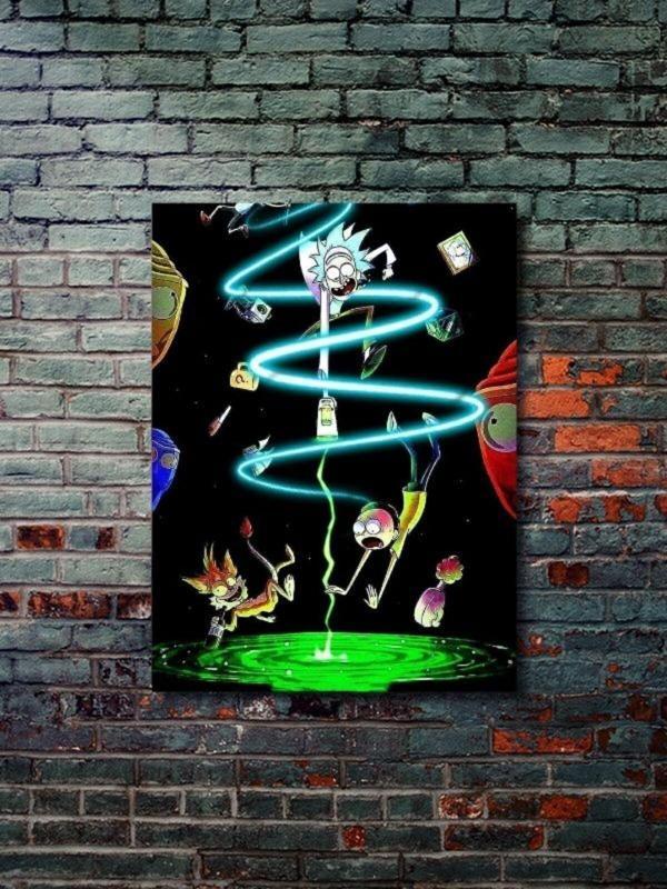 Znc Rick And Morty - Film & Dizi Posterleri, Özel Tasarım Kağıt Poster, Duvar Sanatı - Image 1