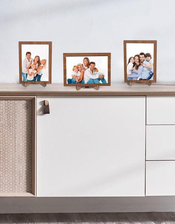 Gizem Shop 3 Adetahşap Ayaklı Resim Çerçevesi 13X18 Resme Uygun (Camsız) - Image 1