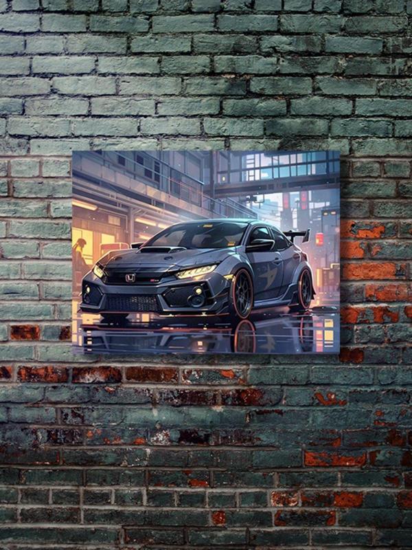 Znc Honda Civic Type R, Eşsiz Tasarım Otomobil Posterleri, Özel Tasarım Kağıt Poster, Duvar Sanatı - Image 1