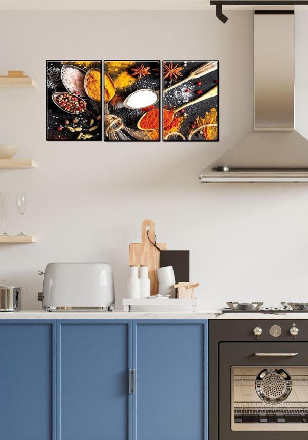 Gizem Shop Baharatlar 3 Parça Mutfak Duvar Tablosu Yüksek Çözünürlük Uv Baskı Tekniği 30X20 - Image 1