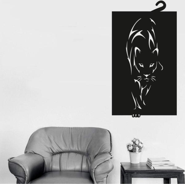 Gizem Shop Dekoratif Jaguar Figürlü Ahşap Duvar Panosu - Image 1