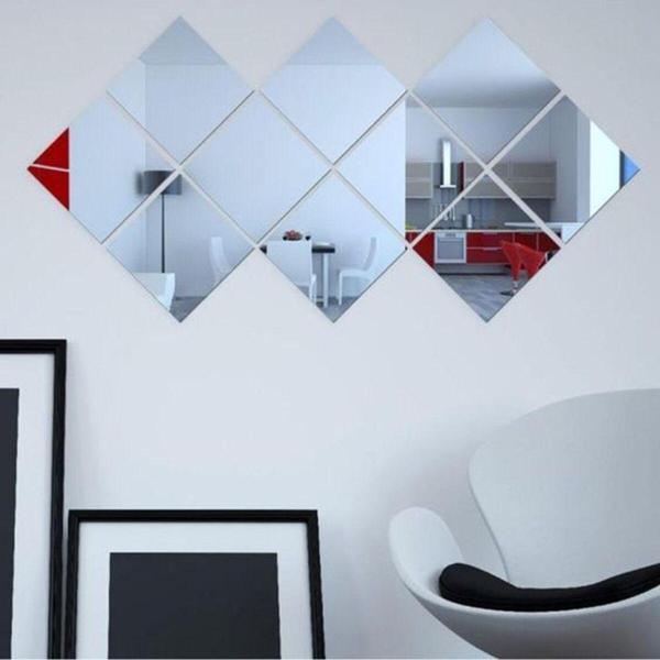 Gizem Shop Dekoratif Kare Pleksi Ayna Gümüş - Image 1