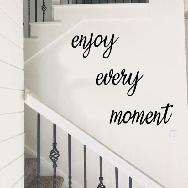 Gizem Shop Enjoy Every Moment Duvar Dekoru, Duvar Süsü, Ahşap Lazer Kesim Dekoratif Tablo Siyah - Image 1