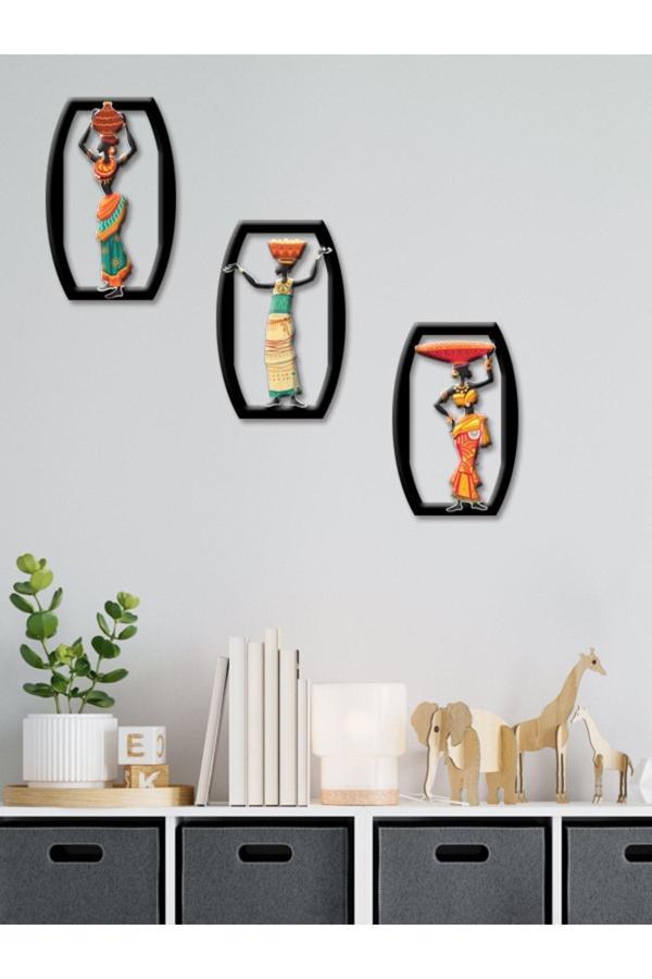 Gizem Shop Etnik Kıyafetli Afrikalı Kadınlar Uv Baskı Duvar Dekorasyonu Modern - Image 1