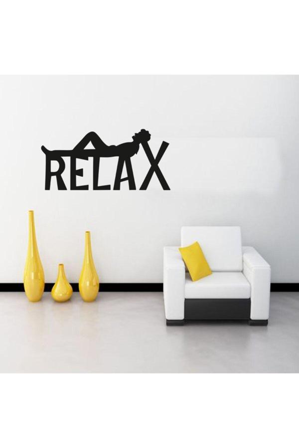 Hyl Siyah Relax Duvar Dekoru, Duvar Süsü Ahşap Lazer Kesim Dekoratif Tablo - Image 1