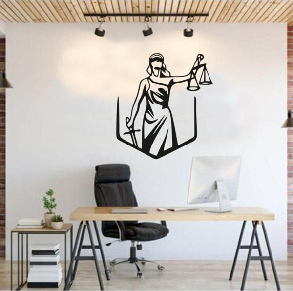 Gizem Shop Themis Adaletin Sembolü Hediyelik Duvar Tablosu Siyah - Image 1