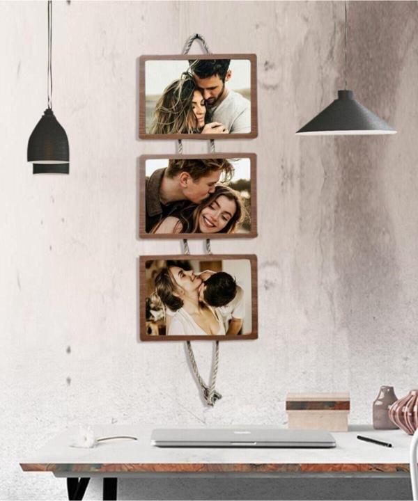 Gizem Shop Üçlü Jüt Halatlı Resim Çerçevesi 21X15 Resimler Için Uygundur - Image 1