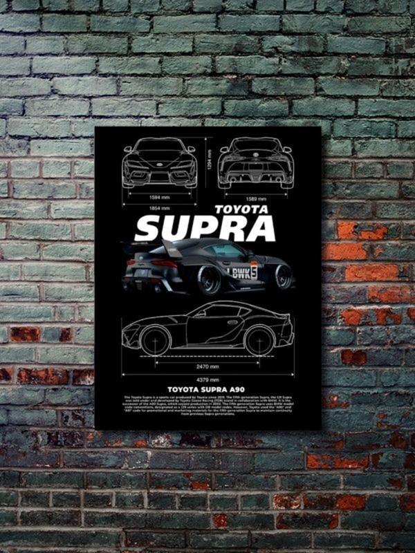 Znc Toyota Supra - Eşsiz Tasarım Otomobil Posterleri, Özel Tasarım Kağıt Poster - Image 1