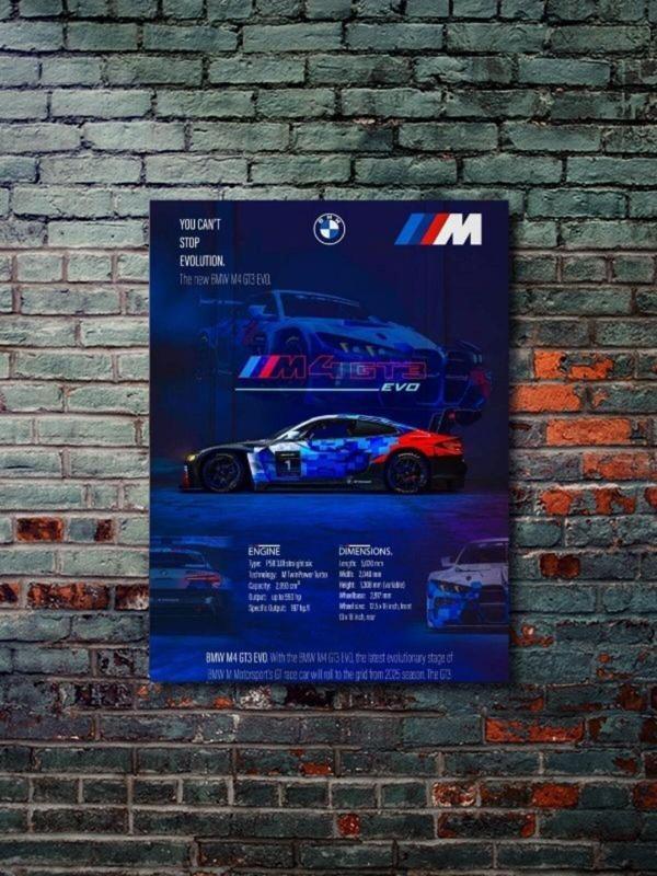 Znc Bmw M4 Gts Evo - Eşsiz Tasarım Otomobil Posterleri, Özel Tasarım Kağıt Poster - Image 1