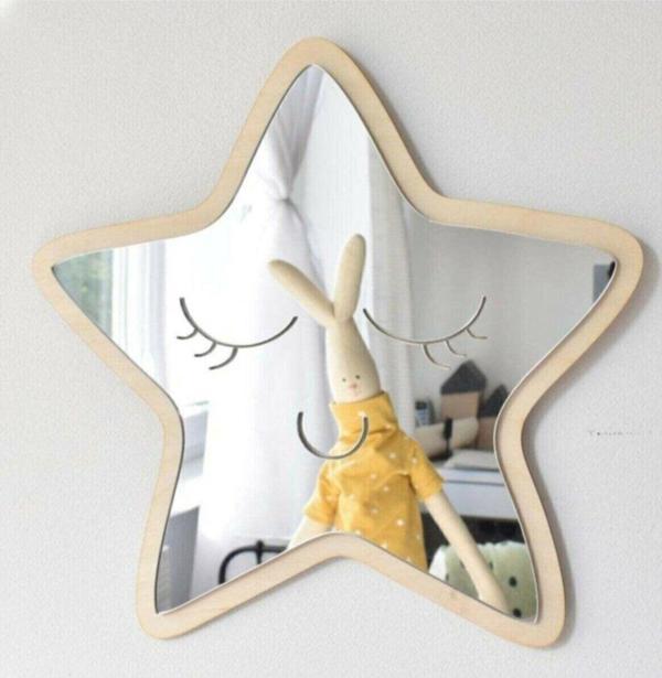 Gizem Shop Yıldız Figürlü Çocuk Odası Dekoratif Pleksi Ayna Gülen Yıldız - Image 1